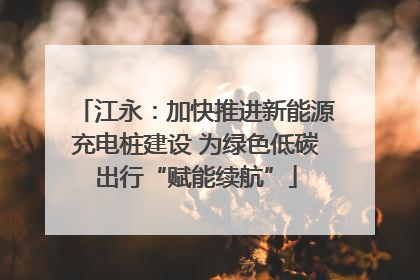 江永：加快推进新能源充电桩建设 为绿色低碳出行“赋能续航”