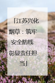 江苏兴化烟草：筑牢安全防线 彰显责任担当