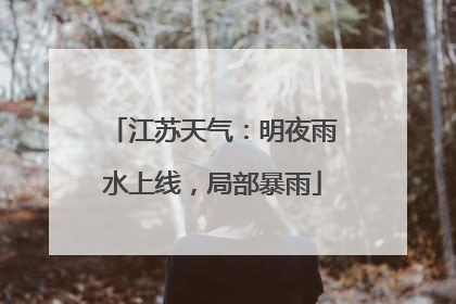 江苏天气：明夜雨水上线，局部暴雨