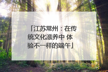 江苏常州：在传统文化滋养中 体验不一样的端午