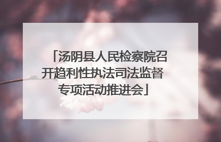 汤阴县人民检察院召开趋利性执法司法监督专项活动推进会