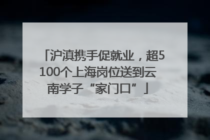 沪滇携手促就业，超5100个上海岗位送到云南学子“家门口”