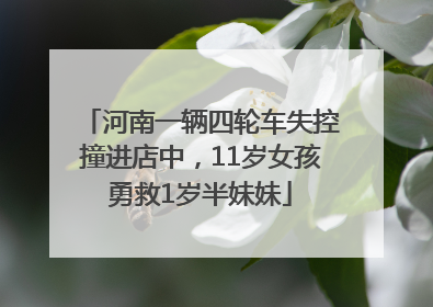 河南一辆四轮车失控撞进店中，11岁女孩勇救1岁半妹妹