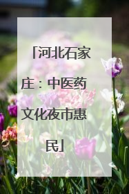 河北石家庄：中医药文化夜市惠民