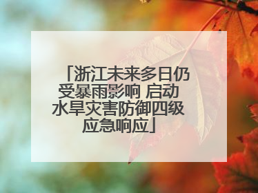 浙江未来多日仍受暴雨影响 启动水旱灾害防御四级应急响应