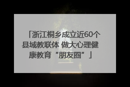浙江桐乡成立近60个县域教联体 做大心理健康教育“朋友圈”
