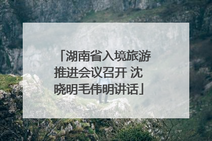 湖南省入境旅游推进会议召开 沈晓明毛伟明讲话