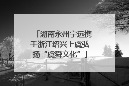 湖南永州宁远携手浙江绍兴上虞弘扬“虞舜文化”