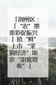 荆州区：「“农”墨重彩促振兴」抢“鲜”上市 “采摘经济”助农“甜蜜增收”