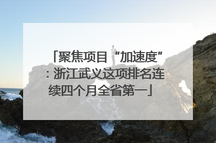聚焦项目“加速度”：浙江武义这项排名连续四个月全省第一