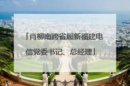 肖柳南跨省履新福建电信党委书记、总经理