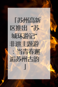 苏州高新区推出“苏城环游记”非遗主题游：当青春邂逅苏州古韵