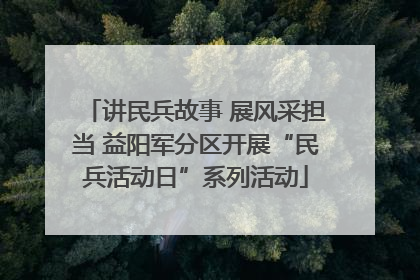 讲民兵故事 展风采担当 益阳军分区开展“民兵活动日”系列活动