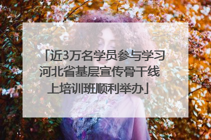 近3万名学员参与学习 河北省基层宣传骨干线上培训班顺利举办