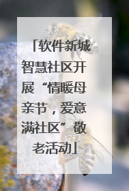 软件新城智慧社区开展“情暖母亲节，爱意满社区”敬老活动