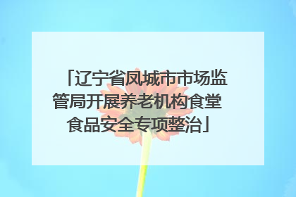 辽宁省凤城市市场监管局开展养老机构食堂食品安全专项整治