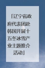 辽宁省政府代表团赴韩国开展十五冬冰雪产业主题推介活动