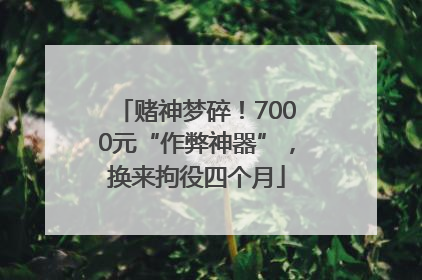 赌神梦碎！7000元“作弊神器”，换来拘役四个月