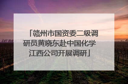 赣州市国资委二级调研员黄晓东赴中国化学江西公司开展调研