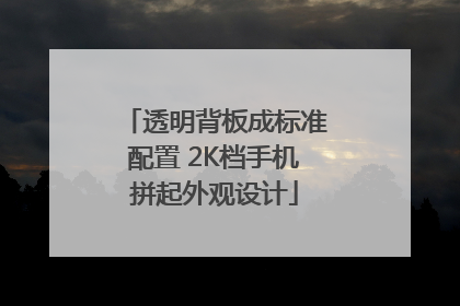 透明背板成标准配置 2K档手机拼起外观设计