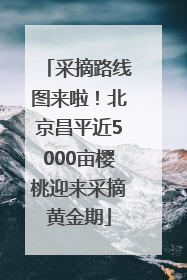 采摘路线图来啦！北京昌平近5000亩樱桃迎来采摘黄金期