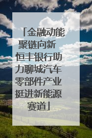 金融动能聚链向新 恒丰银行助力聊城汽车零部件产业挺进新能源赛道