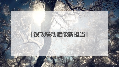 银政联动赋能新担当