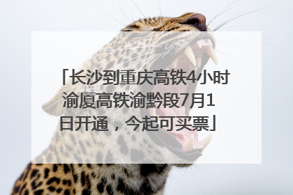 长沙到重庆高铁4小时 渝厦高铁渝黔段7月1日开通，今起可买票