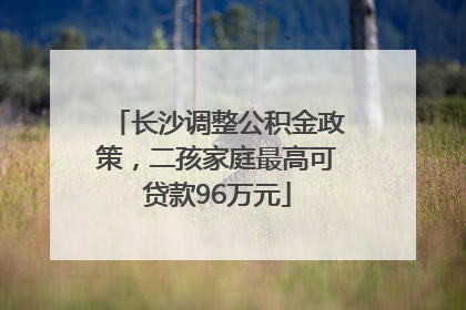 长沙调整公积金政策，二孩家庭最高可贷款96万元
