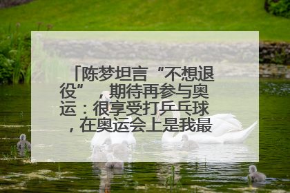 陈梦坦言“不想退役”，期待再参与奥运：很享受打乒乓球，在奥运会上是我最幸福的时候