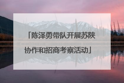 陈泽勇带队开展苏陕协作和招商考察活动
