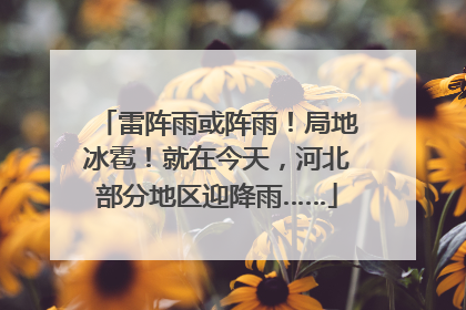 雷阵雨或阵雨！局地冰雹！就在今天，河北部分地区迎降雨……
