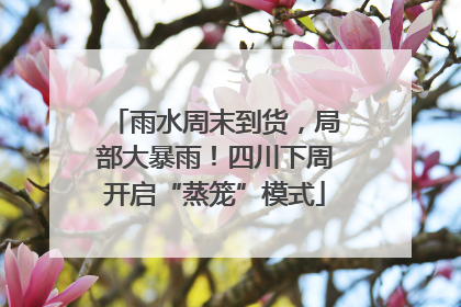雨水周末到货，局部大暴雨！四川下周开启“蒸笼”模式