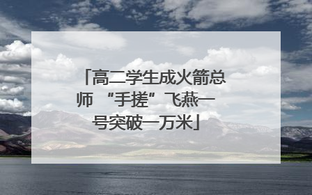 高二学生成火箭总师 “手搓”飞燕一号突破一万米
