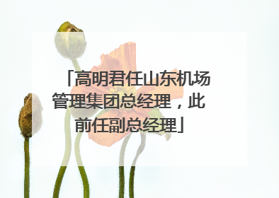 高明君任山东机场管理集团总经理，此前任副总经理