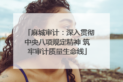 麻城审计：深入贯彻中央八项规定精神 筑牢审计质量生命线