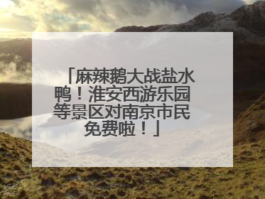 麻辣鹅大战盐水鸭！淮安西游乐园等景区对南京市民免费啦！