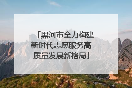黑河市全力构建新时代志愿服务高质量发展新格局
