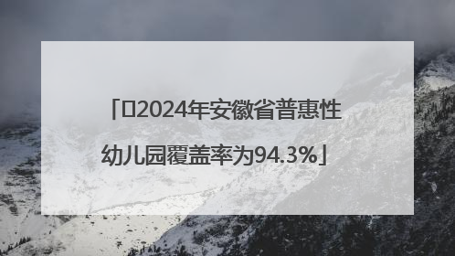 ﻿2024年安徽省普惠性幼儿园覆盖率为94.3%