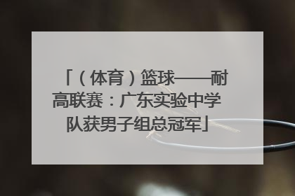 （体育）篮球——耐高联赛：广东实验中学队获男子组总冠军