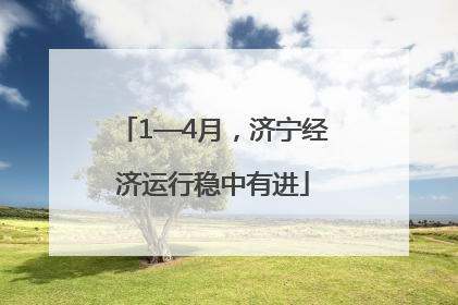 1—4月，济宁经济运行稳中有进