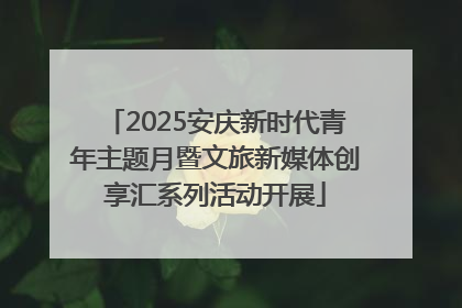 2025安庆新时代青年主题月暨文旅新媒体创享汇系列活动开展