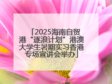 2025海南自贸港“逐浪计划”港澳大学生暑期实习香港专场宣讲会举办