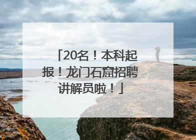 20名！本科起报！龙门石窟招聘讲解员啦！
