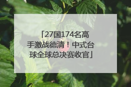 27国174名高手激战德清！中式台球全球总决赛收官