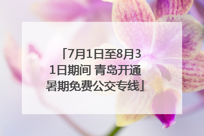 7月1日至8月31日期间 青岛开通暑期免费公交专线