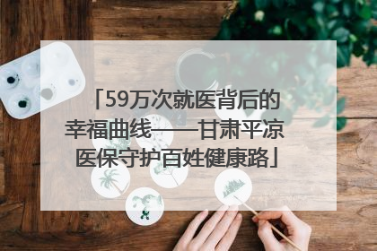59万次就医背后的幸福曲线——甘肃平凉医保守护百姓健康路