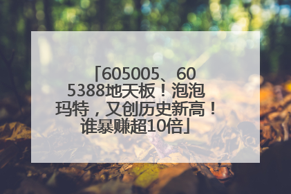 605005、605388地天板！泡泡玛特，又创历史新高！谁暴赚超10倍