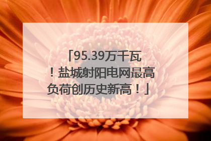 95.39万千瓦！盐城射阳电网最高负荷创历史新高！