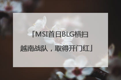 MSI首日BLG横扫越南战队，取得开门红
